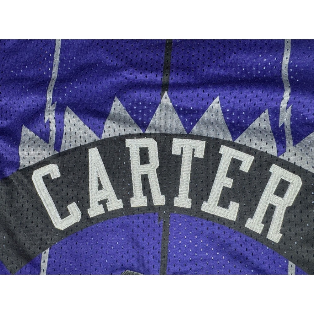 VTG Nike Vince Carter #15 Toronto Raptors Jersey Dino Purple Size L +2 Y2K NBA - Picture 14 of 16